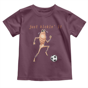 Just Kickin It Toddler T Shirt Funny Marcus The Worm Soccer Meme TS12 Maroon Print Your Wear