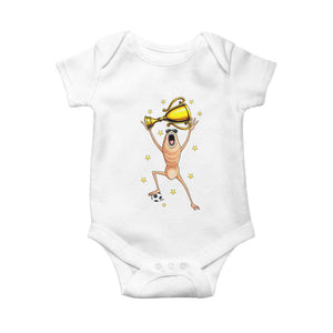 Funny Marcus The Worm Soccer Champion Baby Onesie Soccer Lover TS12 White Print Your Wear