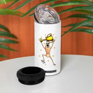 Funny Marcus The Worm Soccer Champion 4 in 1 Can Cooler Tumbler Soccer Lover TS12 Print Your Wear