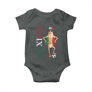 Mexico Soccer Fan Marcus The Worm Baby Onesie Country Football Gift TS12 Dark Heather Print Your Wear