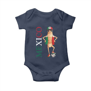 Mexico Soccer Fan Marcus The Worm Baby Onesie Country Football Gift TS12 Navy Print Your Wear