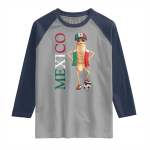 Mexico Soccer Fan Marcus The Worm Raglan Shirt Country Football Gift TS12 Sport Gray Navy Print Your Wear
