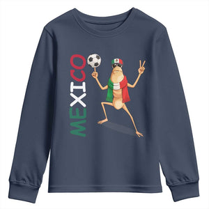 Viva Mexico Marcus The Worm Soccer Youth Sweatshirt Mexican Pride Football Fan TS12 Navy Print Your Wear