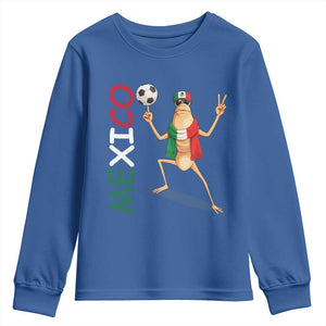 Viva Mexico Marcus The Worm Soccer Youth Sweatshirt Mexican Pride Football Fan TS12 Royal Blue Print Your Wear