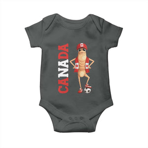 Canada Soccer Fan Marcus The Worm Baby Onesie Country Football Gift TS12 Dark Heather Print Your Wear