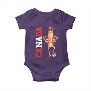 Canada Soccer Fan Marcus The Worm Baby Onesie Country Football Gift TS12 Purple Print Your Wear