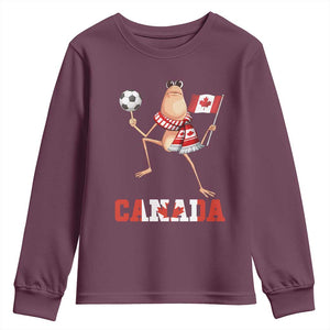 Funny Marcus The Worm Youth Sweatshirt Canadian Pride Soccer Gift TS12 Maroon Print Your Wear