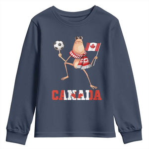 Funny Marcus The Worm Youth Sweatshirt Canadian Pride Soccer Gift TS12 Navy Print Your Wear