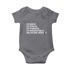 I Am Brave Strong Powerful Unbreakable Baby Onesie Melanoma Warrior Support TS12 Charcoal Print Your Wear