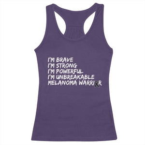 I Am Brave Strong Powerful Unbreakable Racerback Tank Top Melanoma Warrior Support TS12 Purple Print Your Wear