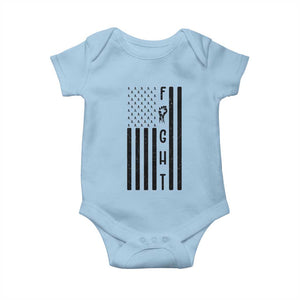 Fight Skin Cancer Melanoma Fighter USA Flag Baby Onesie TS12 Light Blue Print Your Wear