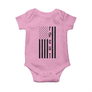 Fight Skin Cancer Melanoma Fighter USA Flag Baby Onesie TS12 Light Pink Print Your Wear