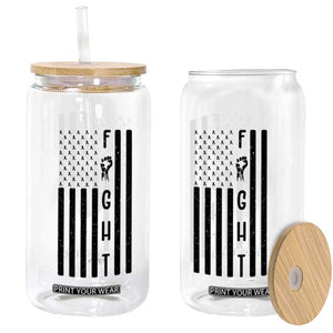 Fight Skin Cancer Melanoma Fighter USA Flag Glass Can TS12 Print Your Wear
