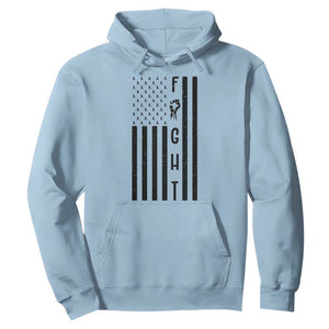 Fight Skin Cancer Melanoma Fighter USA Flag Hoodie TS12 Light Blue Print Your Wear