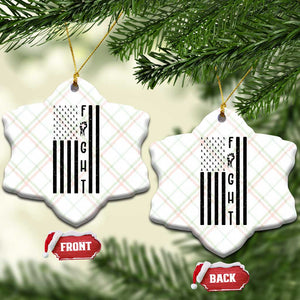 Fight Skin Cancer Melanoma Fighter USA Flag Ceramic Ornament TS12 Print Your Wear
