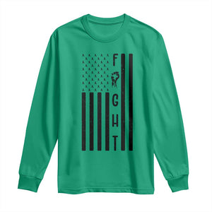 Fight Skin Cancer Melanoma Fighter USA Flag Long Sleeve Shirt TS12 Irish Green Print Your Wear