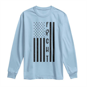 Fight Skin Cancer Melanoma Fighter USA Flag Long Sleeve Shirt TS12 Light Blue Print Your Wear