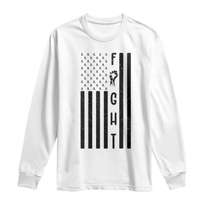 Fight Skin Cancer Melanoma Fighter USA Flag Long Sleeve Shirt TS12 White Print Your Wear