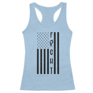 Fight Skin Cancer Melanoma Fighter USA Flag Racerback Tank Top TS12 Light Blue Print Your Wear