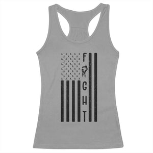 Fight Skin Cancer Melanoma Fighter USA Flag Racerback Tank Top TS12 Sport Gray Print Your Wear