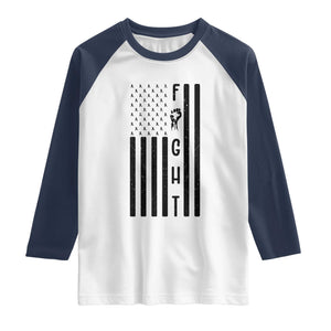 Fight Skin Cancer Melanoma Fighter USA Flag Raglan Shirt TS12 White Navy Print Your Wear