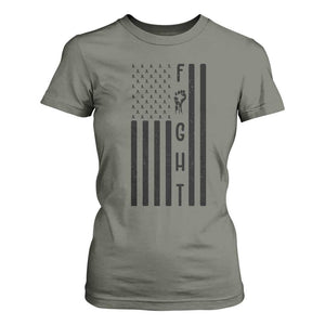 Fight Skin Cancer Melanoma Fighter USA Flag T Shirt For Women TS12 Military Green Print Your Wear