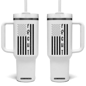 Fight Skin Cancer Melanoma Fighter USA Flag Tumbler With Handle TS12 One Size: 40 oz White Print Your Wear