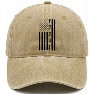 Fight Skin Cancer Melanoma Fighter USA Flag Washed Cotton Baseball Cap TS12 Print Your Wear