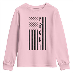 Fight Skin Cancer Melanoma Fighter USA Flag Youth Sweatshirt TS12 Light Pink Print Your Wear