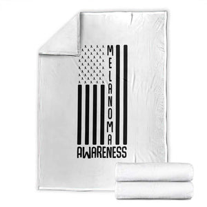 Melanoma Awareness USA Flag Throw Blanket Patriotic Cancer Warrior TS12 White Print Your Wear