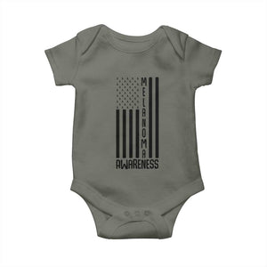 Melanoma Awareness USA Flag Baby Onesie Patriotic Cancer Warrior TS12 Military Green Print Your Wear