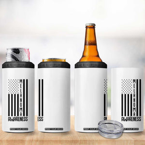 Melanoma Awareness USA Flag 4 in 1 Can Cooler Tumbler Patriotic Cancer Warrior TS12 Print Your Wear