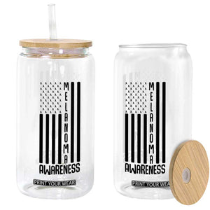 Melanoma Awareness USA Flag Glass Can Patriotic Cancer Warrior TS12 Print Your Wear