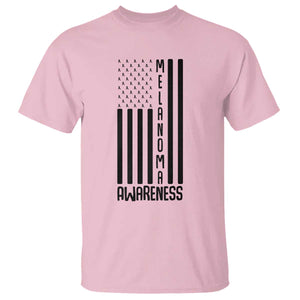 Melanoma Awareness USA Flag T Shirt Patriotic Cancer Warrior TS12 Light Pink Print Your Wear