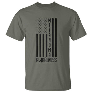 Melanoma Awareness USA Flag T Shirt Patriotic Cancer Warrior TS12 Military Green Print Your Wear