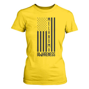 Melanoma Awareness USA Flag T Shirt For Women Patriotic Cancer Warrior TS12 Daisy Print Your Wear
