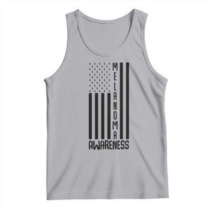 Melanoma Awareness USA Flag Tank Top Patriotic Cancer Warrior TS12 Athletic Heather Print Your Wear