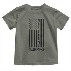 Melanoma Awareness USA Flag Toddler T Shirt Patriotic Cancer Warrior TS12 Military Green Print Your Wear