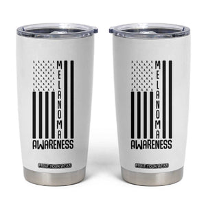 Melanoma Awareness USA Flag Tumbler Cup Patriotic Cancer Warrior TS12 White Print Your Wear