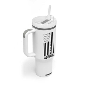 Melanoma Awareness USA Flag Tumbler With Handle Patriotic Cancer Warrior TS12 Print Your Wear
