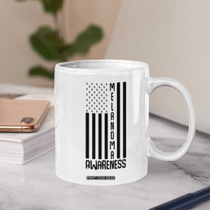 Melanoma Awareness USA Flag Coffee Mug Patriotic Cancer Warrior TS12 Print Your Wear