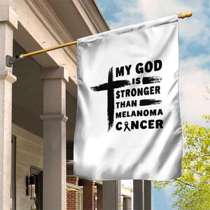 My God Is Stronger Than Melanoma Garden Flag Christian Cancer Support TS12 Print Your Wear