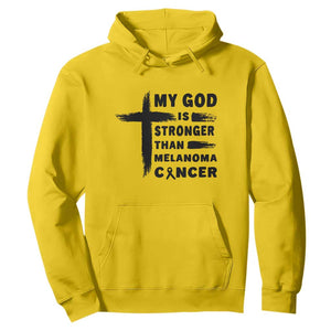 My God Is Stronger Than Melanoma Hoodie Christian Cancer Support TS12 Daisy Print Your Wear