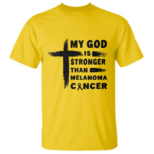 My God Is Stronger Than Melanoma T Shirt Christian Cancer Support TS12 Daisy Print Your Wear
