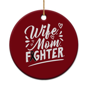 Wife Mom Melanoma Fighter Ceramic Ornament Family Support Strong And Fearless TS12 1pc Red Print Your Wear