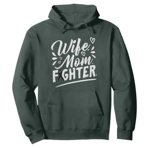Wife Mom Melanoma Fighter Hoodie Family Support Strong And Fearless TS12 Dark Forest Green Print Your Wear