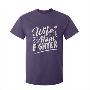 Wife Mom Melanoma Fighter T Shirt For Kid Family Support Strong And Fearless TS12 Purple Print Your Wear