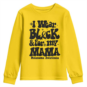 Melanoma Family Support Youth Sweatshirt I Wear Black For My Mama TS12 Daisy Print Your Wear