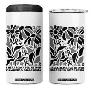 I Wear Black For My Mom 4 in 1 Can Cooler Tumbler Melanoma Support Squad TS12 One Size: 16 oz White Print Your Wear