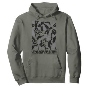 I Wear Black For My Mom Hoodie Melanoma Support Squad TS12 Military Green Print Your Wear